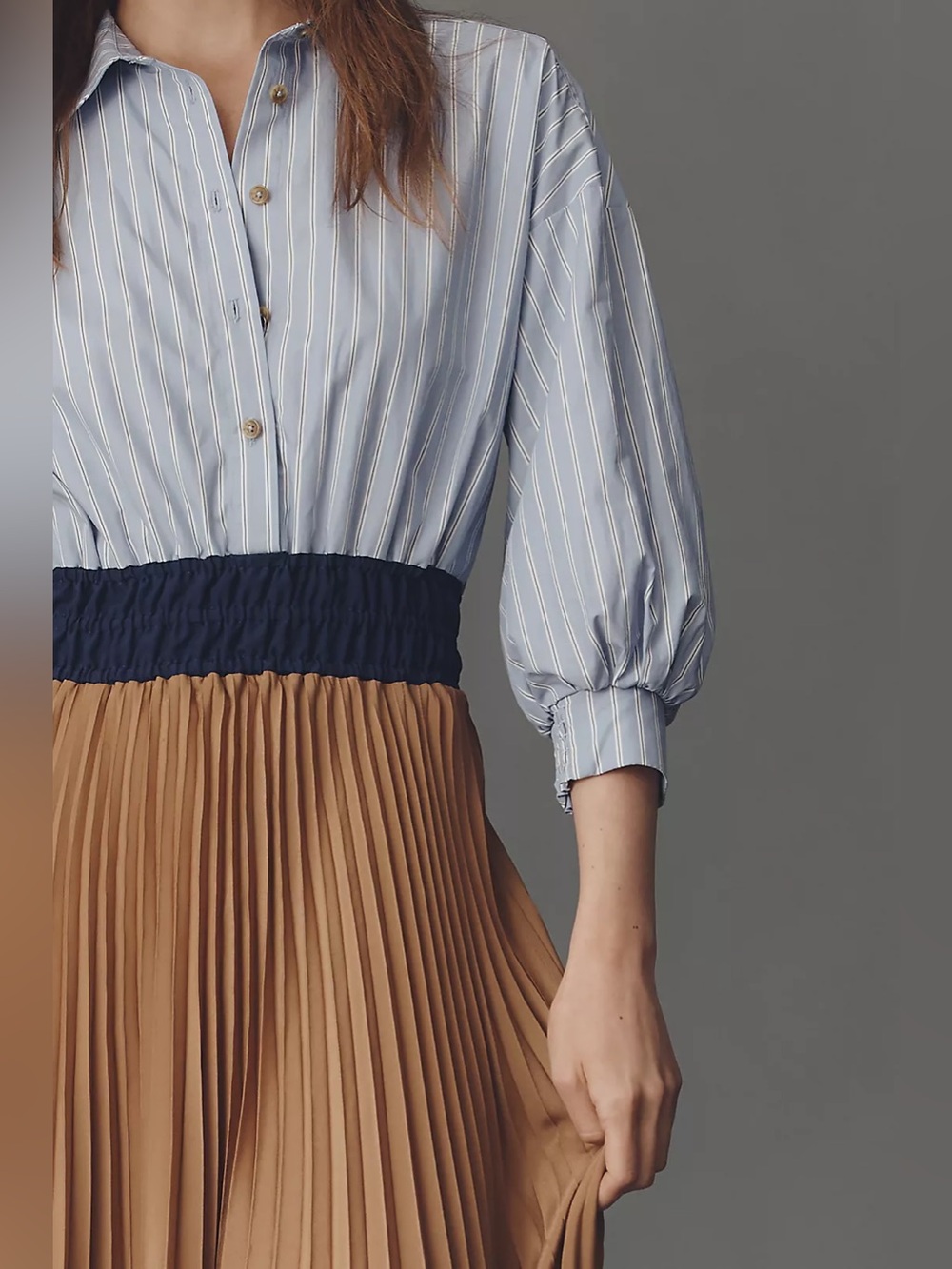 The Somerset Colorblock Pleated Twofer Maxi Dress - Picture 4 of 7